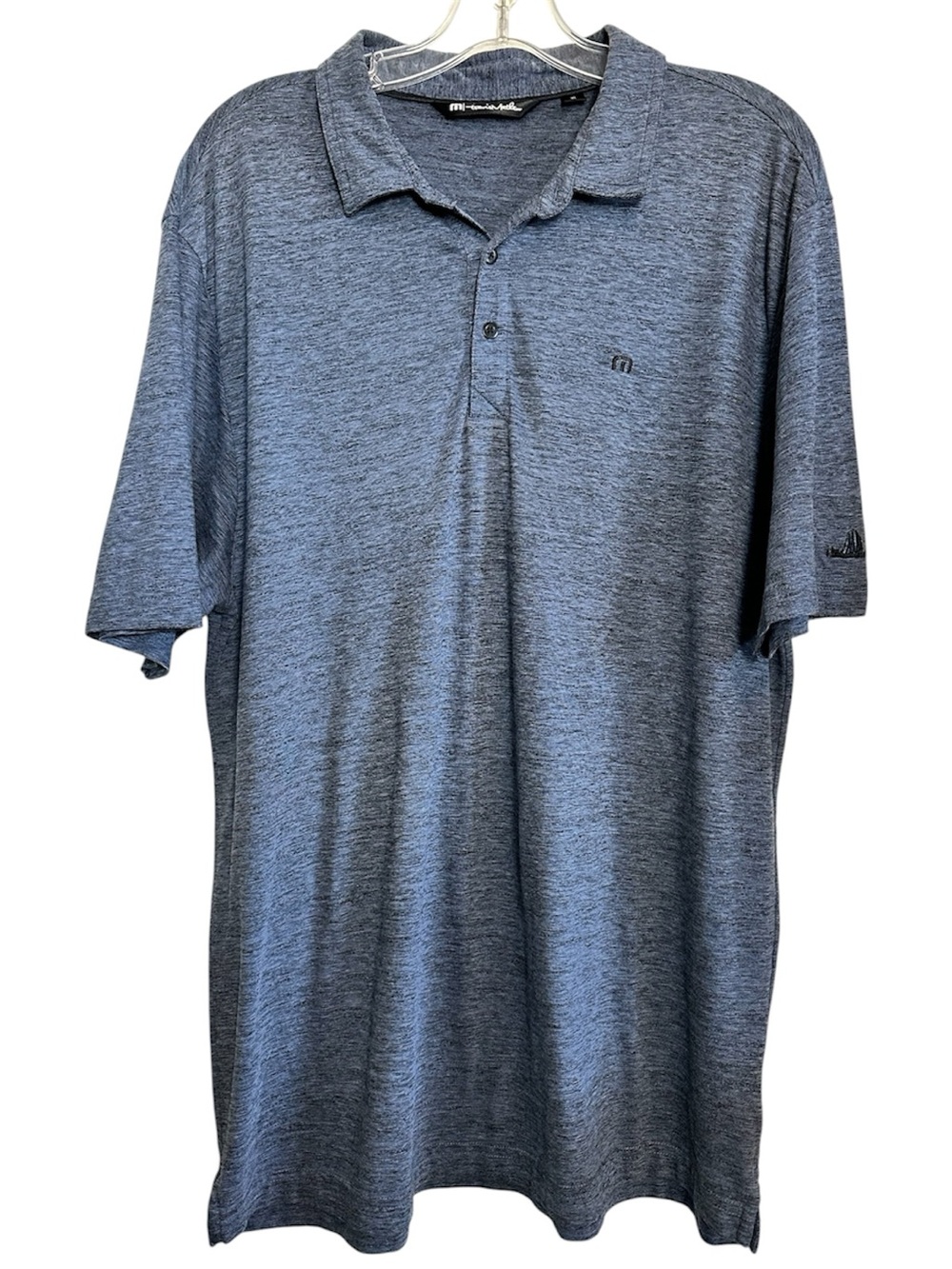 Travis Mathew Men's Heathered Slate Blue Polo